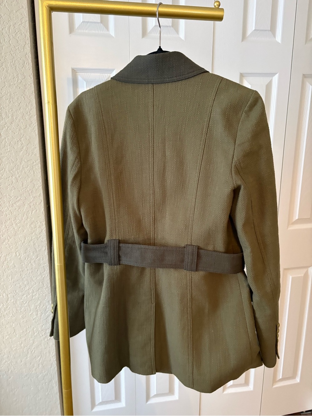 Veronica Beard Sonoma Jacket in Army and Loden Military Utility with Belt Size 8 - Picture 2 of 10